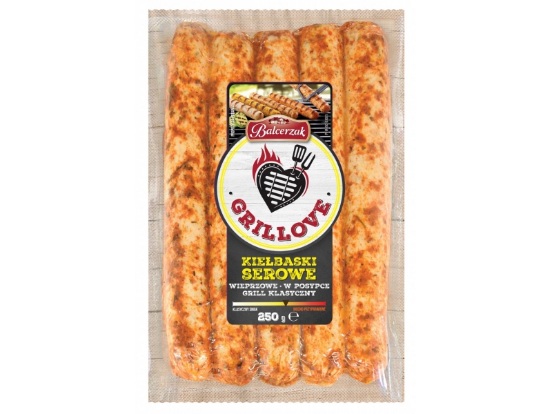 Kiełbaski serowe w posypce grill klasyczny 250 g